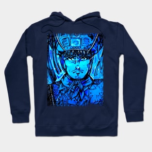 Native american in blue Hoodie